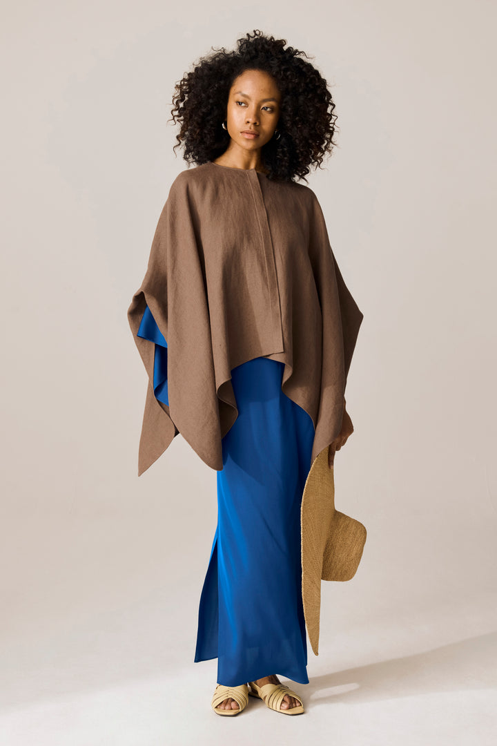 Azraq Linen Cape