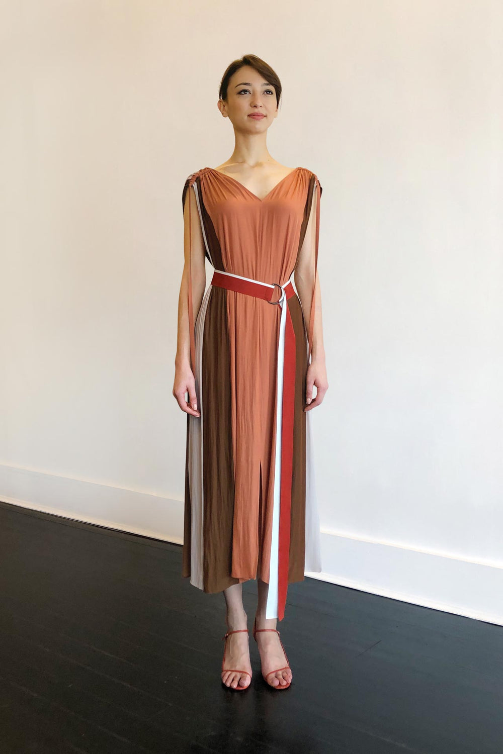 Fashion Designer CARL KAPP collection | Bel Air Onesize Fits All Dress Peach | Sydney Australia